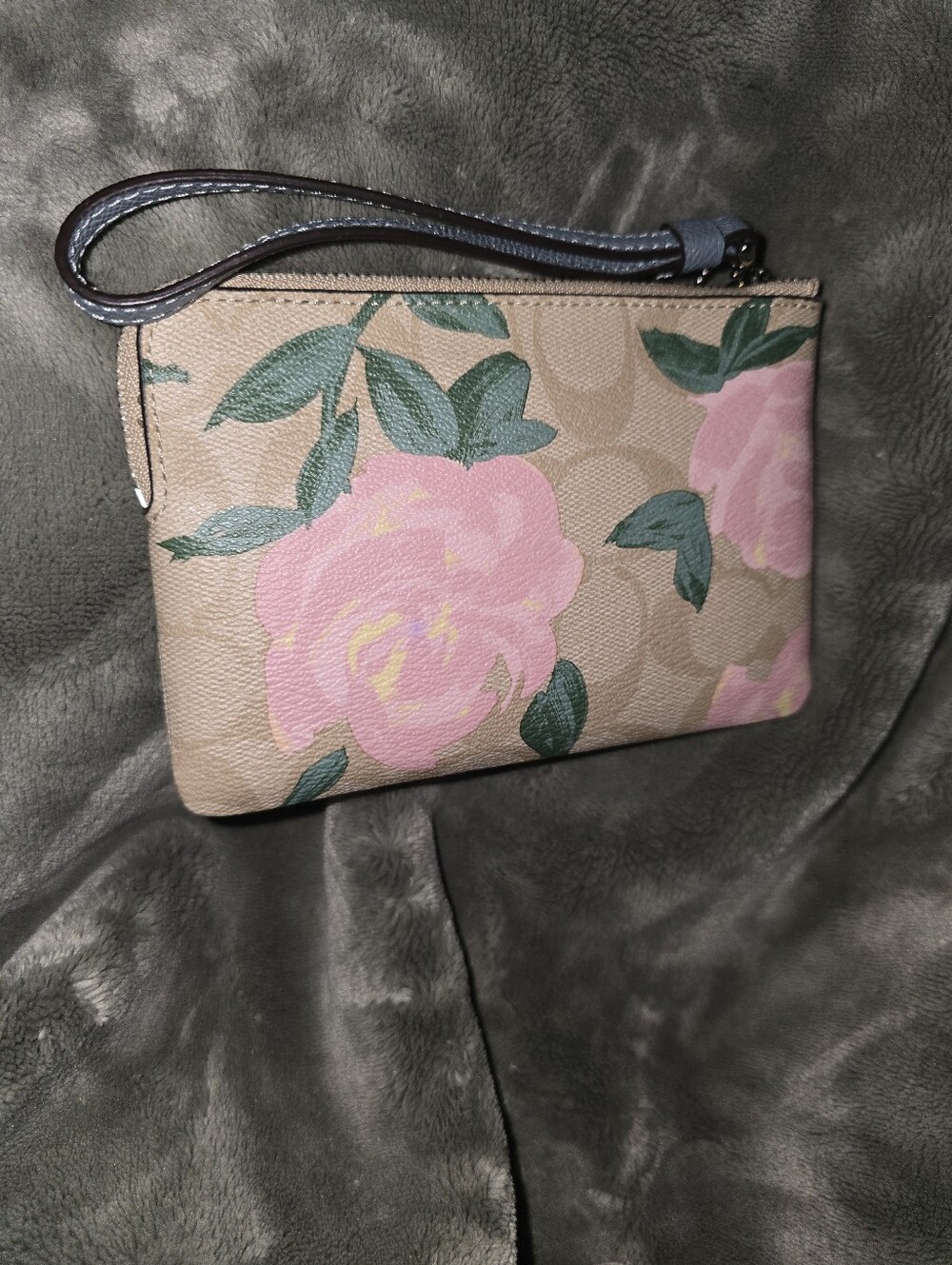 Coach F26291 Floral Print Zip Around Wristlet